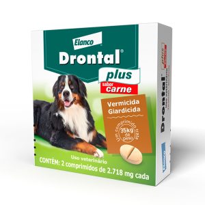 Vermífugo Drontal Plus Para Cães de 35kg  Elanco Sabor Carne 2 Comprimidos