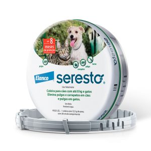 Coleira Antipulgas e Carrapatos Seresto Cães e Gatos Até 8kg Elanco