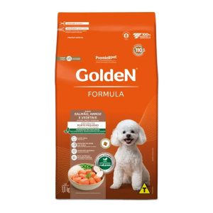 Ração Golden Fórmula Mini Bits Cães Adultos Porte Pequeno Salmão e Arroz 3kg