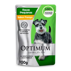 Ração Úmida Optimum Sachê Cães Adultos Raças Pequenas Frango 100g
