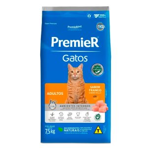 Ração Premier Ambientes Internos Gatos Adultos Frango 7,5kg