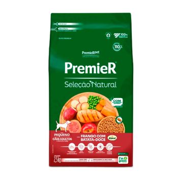 Ração Premier Seleção Natural Cães Adultos Porte Pequeno Frango e Batata Doce 2,5kg