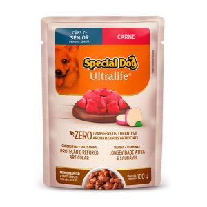 Ração Úmida Special Dog Ultralife Sachê Cães Sênior Sabor Carne ao Molho 100g