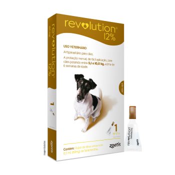Antipulgas Revolution 12% Para Cães de 5,1 a 10kg - 1 Pipeta