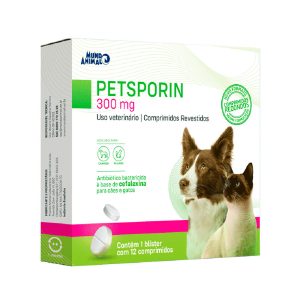Petsporin 300mg Antibiótico Mundo Animal com 12 Comprimidos