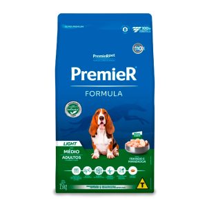 Ração Premier Fórmula Light para Cães Raças Médias Adultos Sabor Frango 15kg