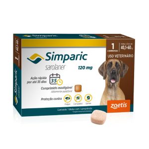 Simparic Antipulgas e Carrapatos Para Cães 40,1 a 60kg - 1 Comprimidos