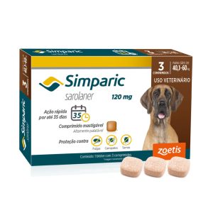 Simparic Antipulgas e Carrapatos Para Cães 40,1 a 60kg - 3 Comprimidos