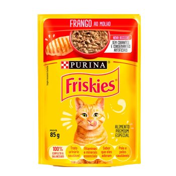 Ração Úmida Friskies Sachê Para Gatos Adultos Frango ao Molho 85g