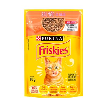 Ração Úmida Friskies Sachê Para Gatos Adultos Salmão ao Molho 85g