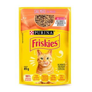 Ração Úmida Friskies Sachê para Gatos Adultos Salmão ao Molho 85g