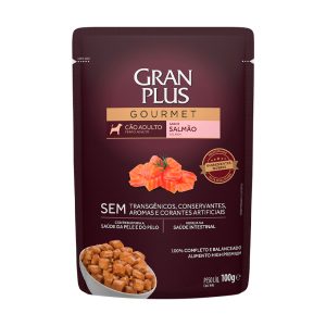 Ração Úmida Gran Plus Gourmet Sachê Cães Adultos Salmão 100g