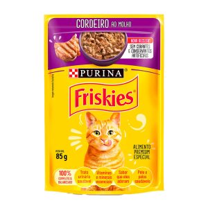 Ração Úmida Friskies Sachê Para Gatos Adultos Cordeiro ao Molho 85g