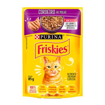 Ração Úmida Friskies Sachê Para Gatos Adultos Cordeiro ao Molho 85g