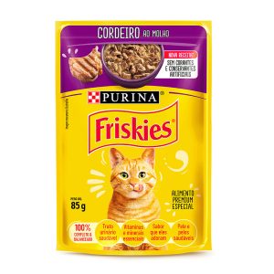 Ração Úmida Friskies Sachê para Gatos Adultos Cordeiro ao Molho 85g