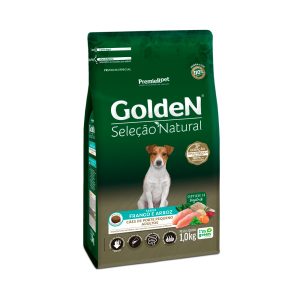 Ração Golden Seleção Natural Mini Bits Cães Adultos Porte Pequeno Frango e Arroz 1kg