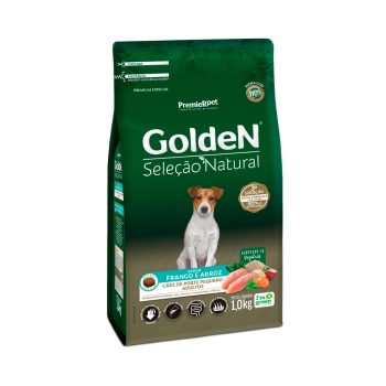 Ração Golden Seleção Natural Mini Bits Cães Adultos Porte Pequeno Frango e Arroz 1kg