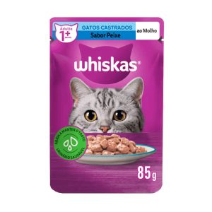 Ração Úmida Whiskas Sachê Gatos Adultos Castrados Peixe 85g