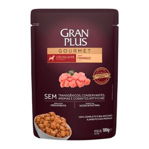 Ração Úmida Gran Plus Sachê Gourmet Cães Filhotes Frango 100g