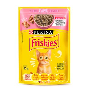 Ração Úmida Friskies Sachê Gatos Filhotes Carne Ao Molho 85g
