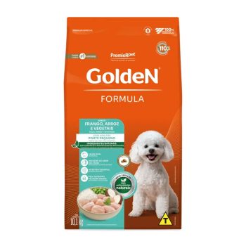 Ração Golden Fórmula Mini Bits Cães Adultos Porte Pequeno Frango e Arroz 10,1kg