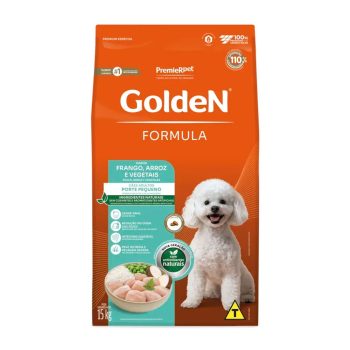 Ração Golden Fórmula Mini Bits Cães Adultos Porte Pequeno Frango e Arroz 15kg