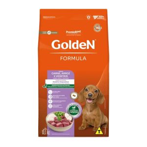 Ração Golden Fórmula Mini Bits Cães Filhotes Porte Pequeno Carne e Arroz 10,1kg