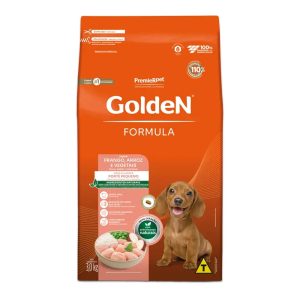 Ração Golden Fórmula Mini Bits Cães Filhotes Porte Pequeno Frango e Arroz 3kg