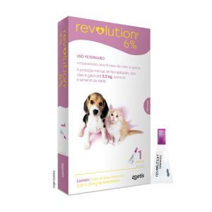 Antipulgas Revolution 6% Para Cães e Gatos Filhotes até 2,5kg - 1 Pipeta