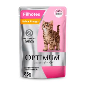 Ração Úmida Optimum Sachê Gatos Filhotes Frango 85g