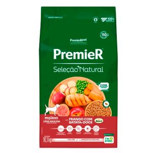 Ração Premier Seleção Natural Cães Adultos Porte Pequeno Frango e Batata Doce 10,1kg