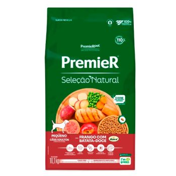 Ração Premier Seleção Natural Cães Adultos Porte Pequeno Frango e Batata Doce 10,1kg