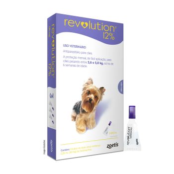 Antipulgas Revolution 12% Para Cães de 2,6 a 5kg - 1 Pipeta