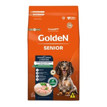 Ração Golden Fórmula Mini Bits Cães Sênior Porte Pequeno Frango e Arroz 3kg