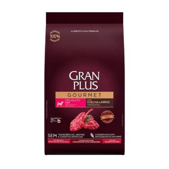 Ração GranPlus Gourmet Cães Adultos Porte Mini Ovelha e Arroz 3kg