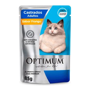 Ração Úmida Optimum Sachê Para Gatos Castrados Sabor Frango 85g