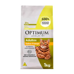 Ração Optimum Para Gatos Adultos 1+ Frango 1kg