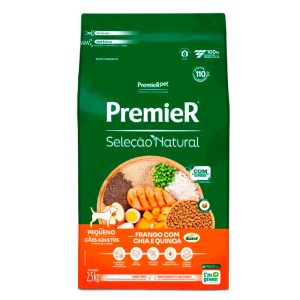Ração Premier Seleção Natural Cães Adultos Porte Pequeno Frango, Chia e Quinoa 2,5kg