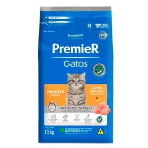 Ração Premier Ambientes Internos Gatos Filhotes Frango 1,5kg