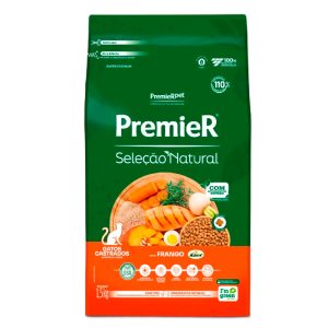 Ração Premier Seleção Natural Gatos Castrados Sabor Frango 1,5kg
