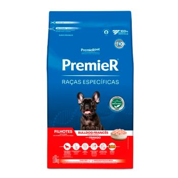 Ração Premier Raças Específicas Bulldog Francês Cães Filhotes Frango 1kg