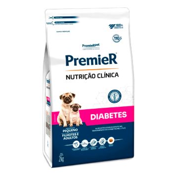 Ração Premier Nutrição Clínica Diabetes Cães Adultos e Filhotes Porte Pequeno 2kg