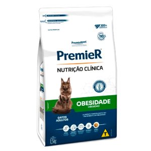 Ração Premier Nutrição Clínica Obesidade Para Gatos Adultos 1,5kg