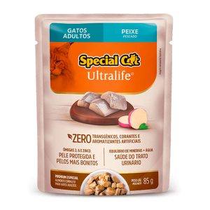 Ração Úmida Special Cat Ultralife Sachê Gatos Adultos Peixe 85g