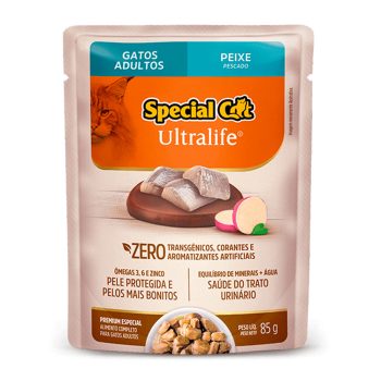 Ração Úmida Special Cat Ultralife Sachê Gatos Adultos Peixe 85g