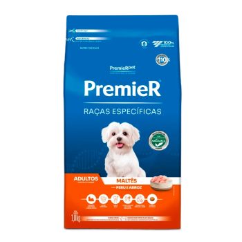 Ração Premier Raças Específicas Maltês Cães Adultos Peru e Arroz 1kg