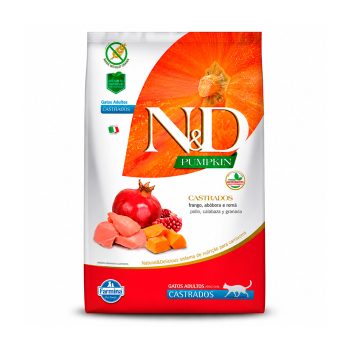 Ração Farmina N&D Pumpkin Para Gatos Adultos Castrados Sabor Frango, Abóbora e Romã 400g