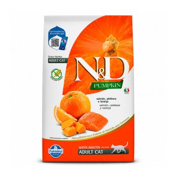 Ração Farmina N&D Pumpkin Para Gatos Adultos Sabor Salmão, Abóbora e Laranja 400g