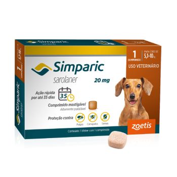 Simparic Antipulgas e Carrapatos Para Cães 5,1 a 10kg - 1 Comprimido