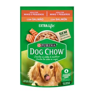 Ração Úmida Dog Chow Para Cães Adultos Raças Pequenas Sabor Salmão 100g